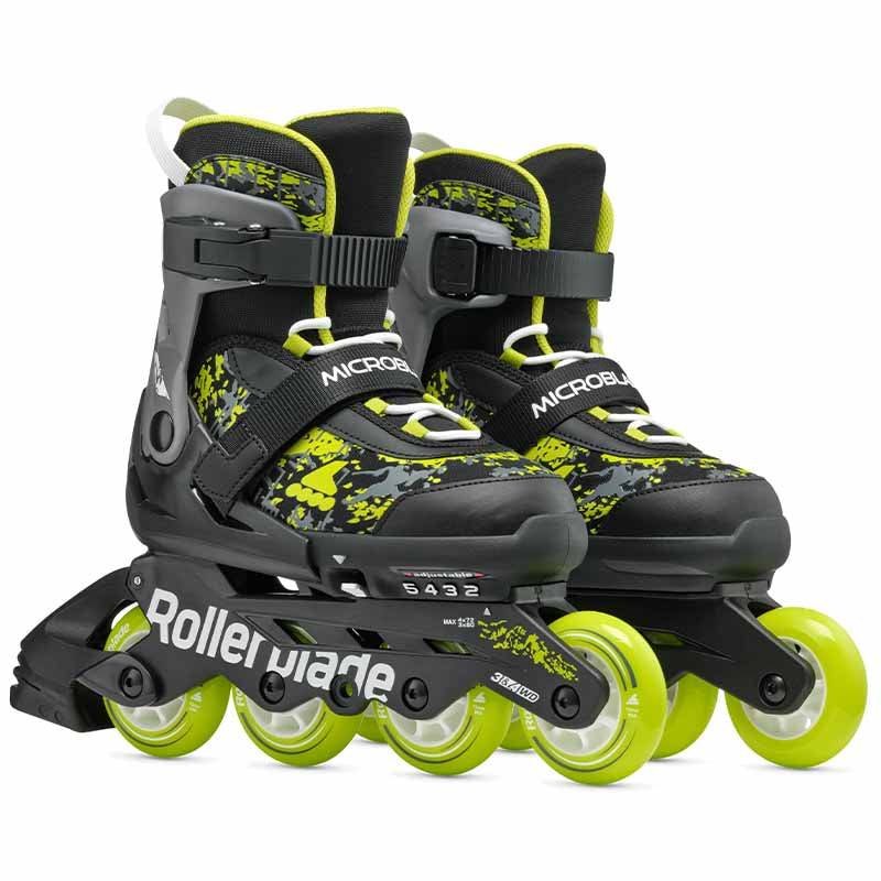 Rollerblade Microblade SL Black Lime Kids Skates - Inlinex