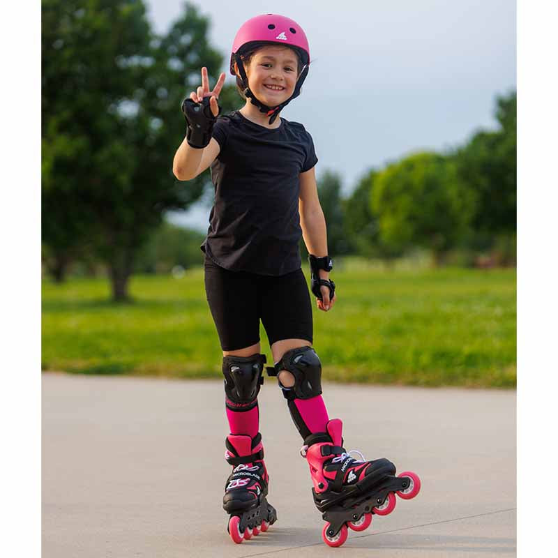 Rollerblade Microblade Black Pink Kids Skates - Inlinex