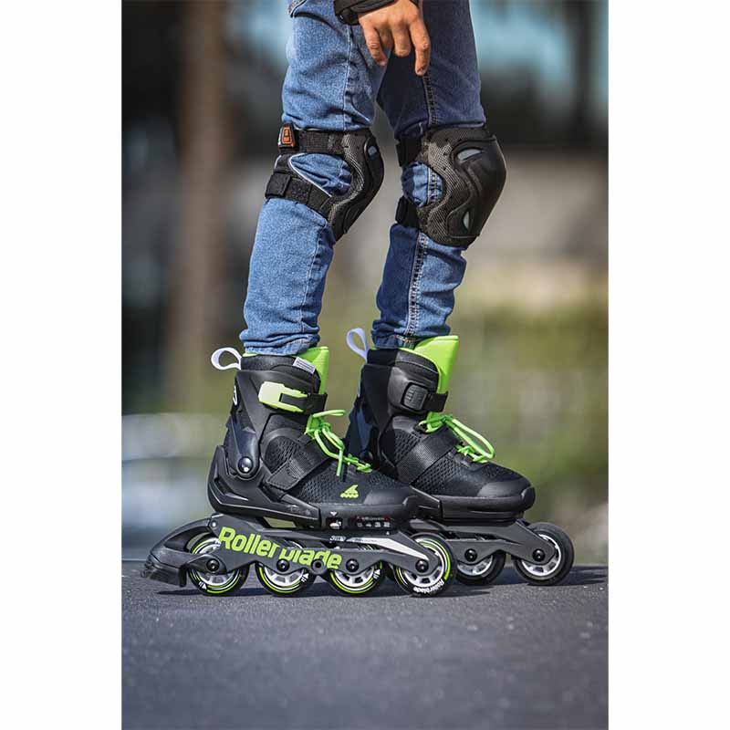 Rollerblade Microblade Black Green Kids Skates - Inlinex