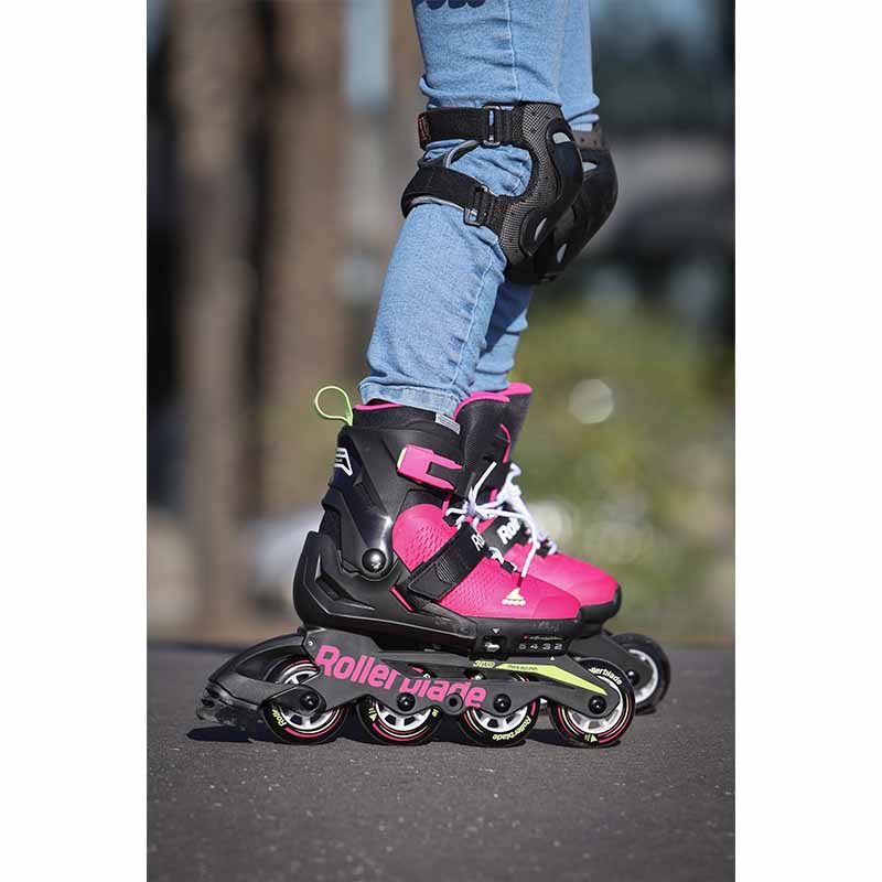 Rollerblade Microblade Pink Green Kids Skates - Inlinex