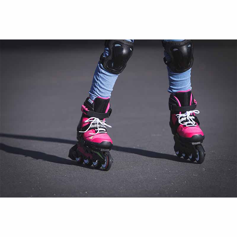 Rollerblade Microblade Pink Green Kids Skates - Inlinex