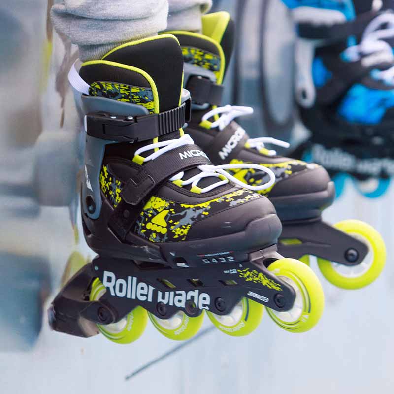 Rollerblade Microblade SL Black Lime Kids Skates - Inlinex
