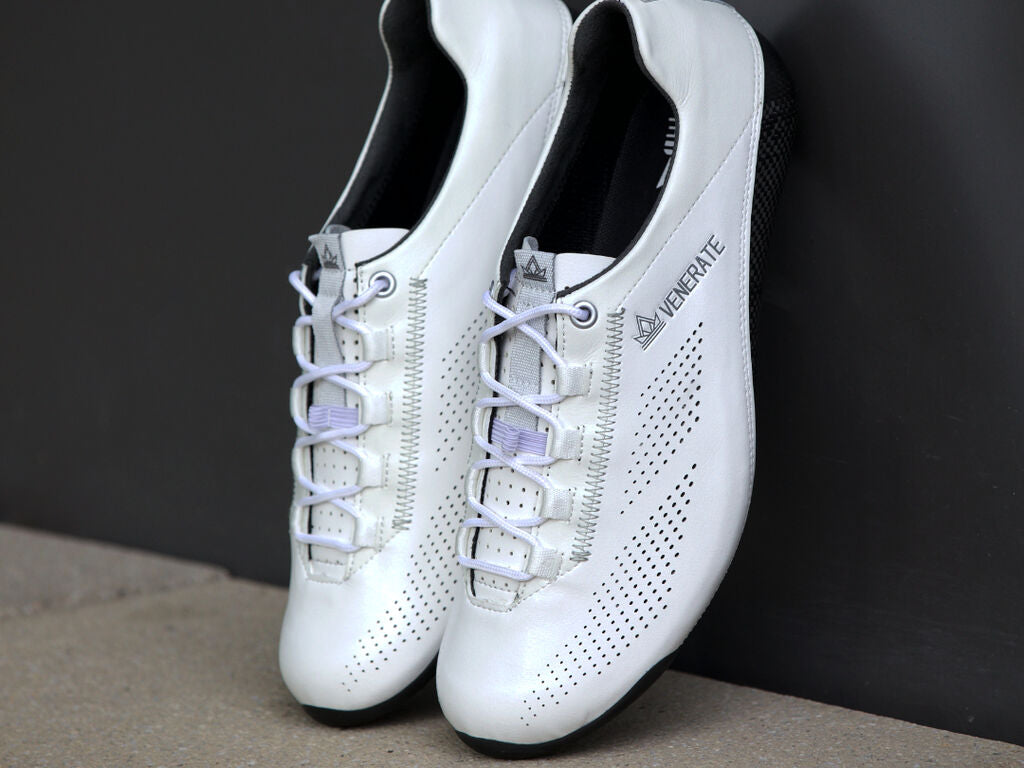 Venerate Road Classic White Cycling Shoes