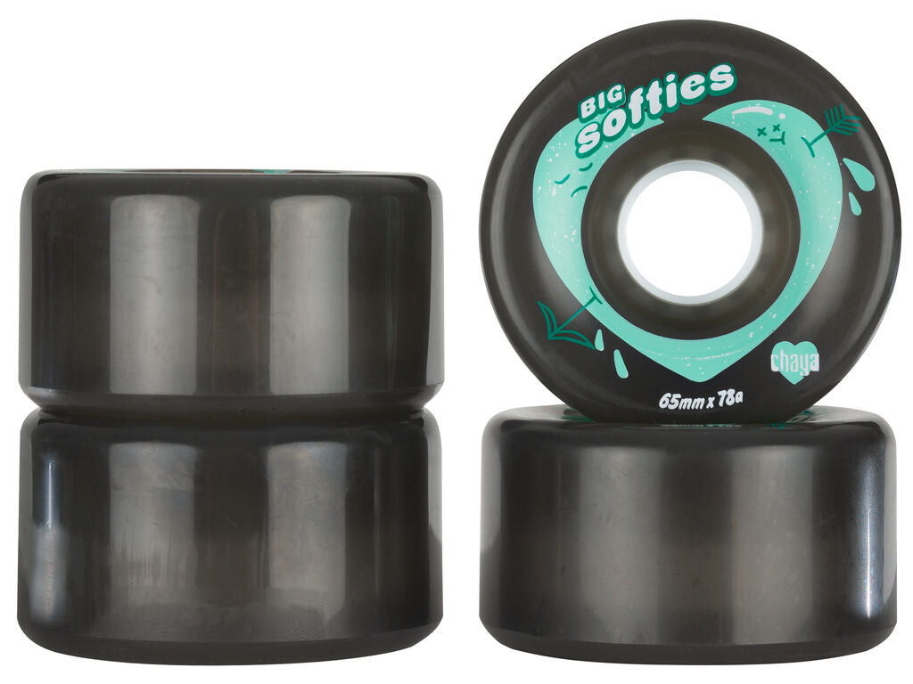 Chaya Big Softie Clear Black 65mm Quad Wheels