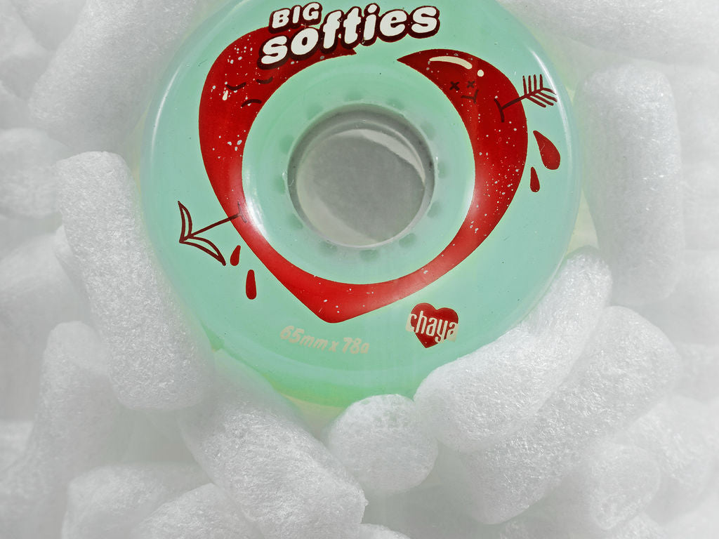 Chaya Big Softie Clear Teal 65mm Quad Wheels - Inlinex