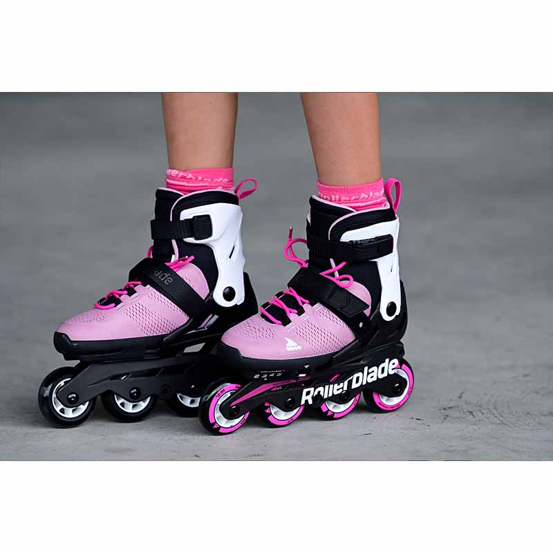 Rollerblade Microblade Pink White Kids Skates - Inlinex