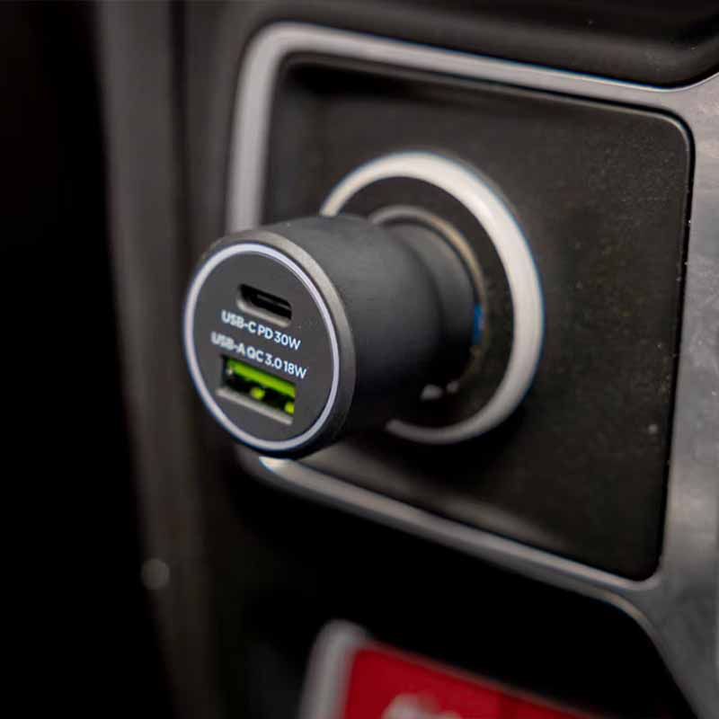 Quad Lock Dual USB 12V Car Charger - Inlinex