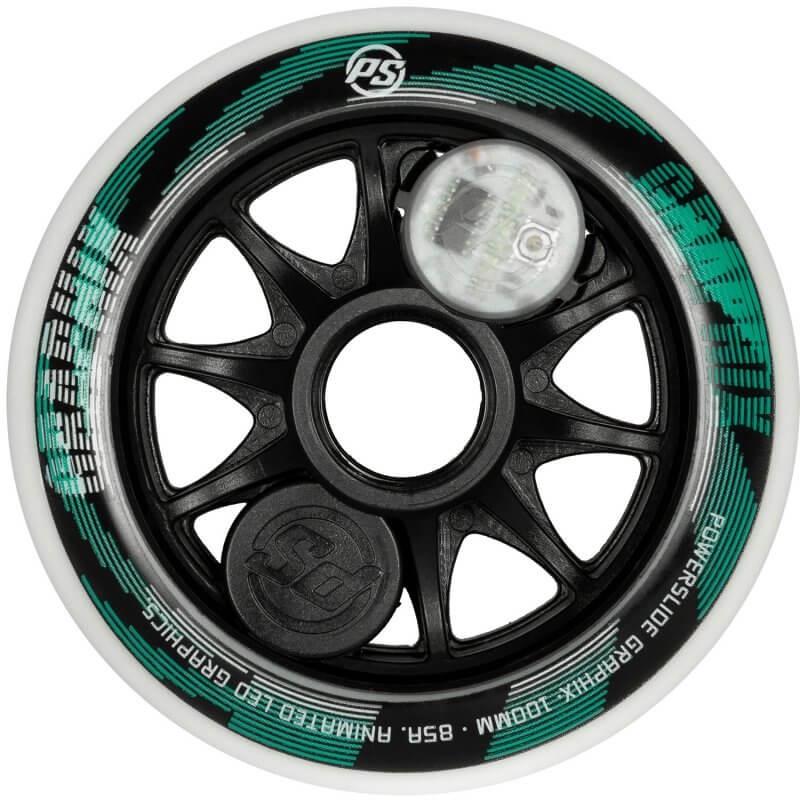Powerslide Graphix 100mm White Wheels - Inlinex