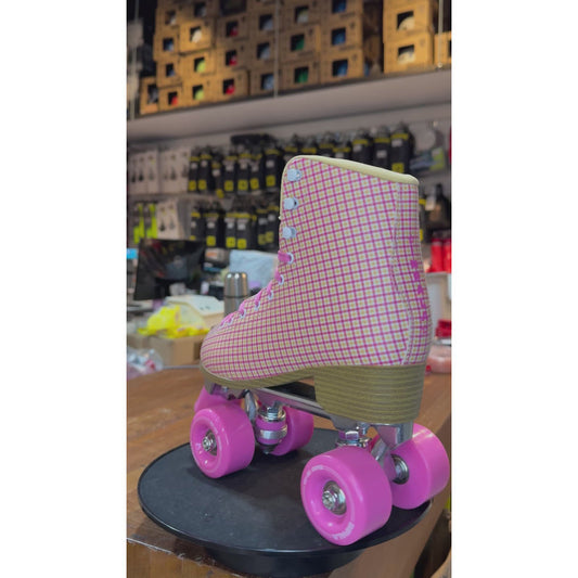 🔥🔥🔥Impala Pink Tartan Roller Skate - alternate view