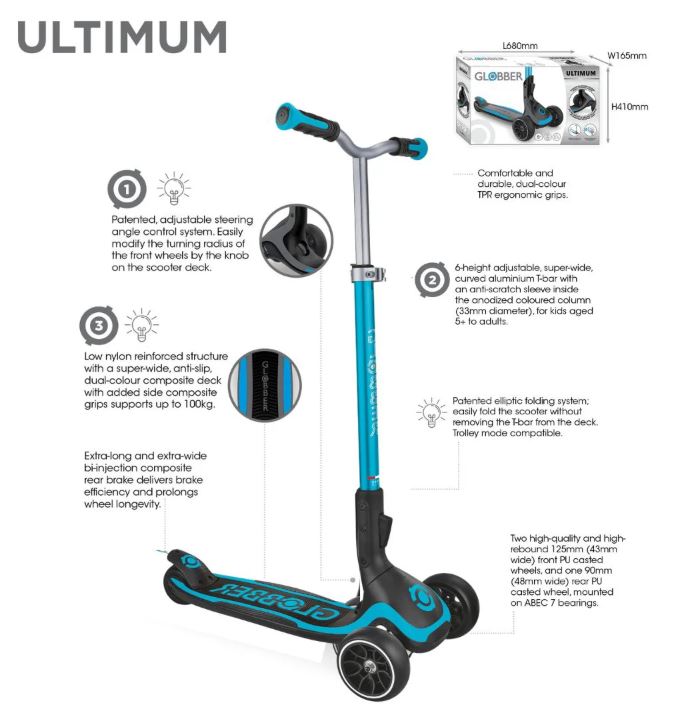 Globber Ultimum V2 Foldable Scooter - Inlinex