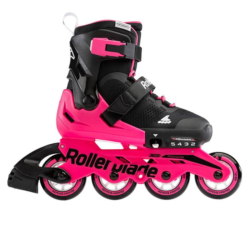 Rollerblade Microblade Neon Pink Kids Skates - Inlinex