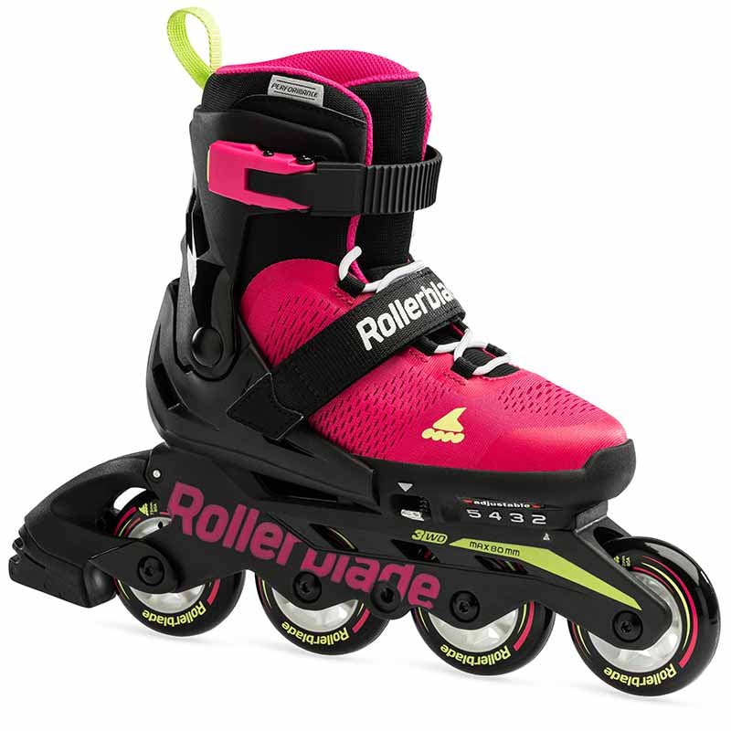 Rollerblade Microblade Pink Green Kids Skates - Inlinex