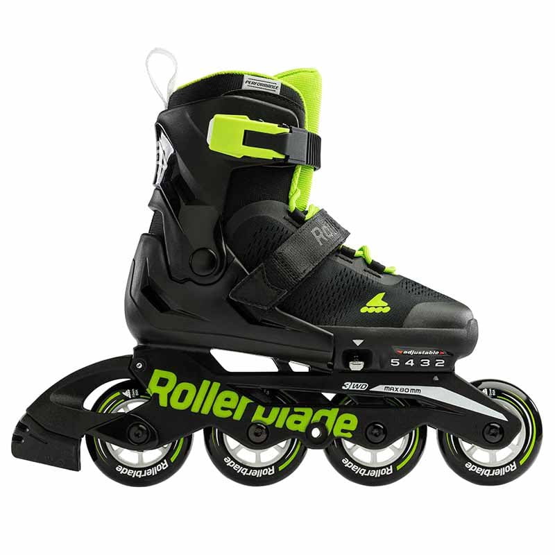 Rollerblade Microblade Black Green Kids Skates - Inlinex