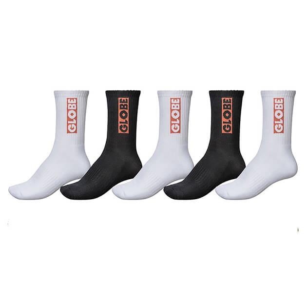Globe Bar Crew 5 Pack Socks - Inlinex