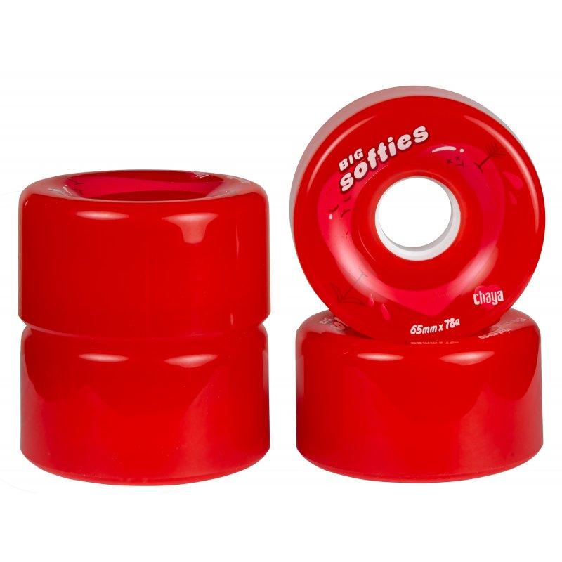 Chaya Big Softie Clear Red 65mm Quad Wheels - Inlinex