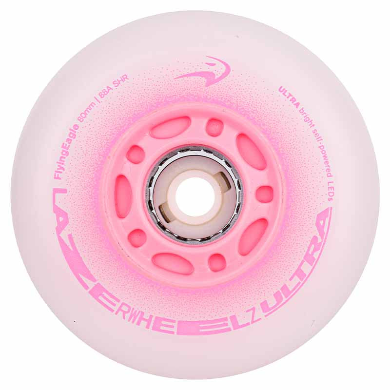 Flying Eagle LazerWheelz Ultra – Ruote Pattini In Linea LED 76 Mm, 8 Pezzi, Viola, Durezza 88A Per Esterno E Interno