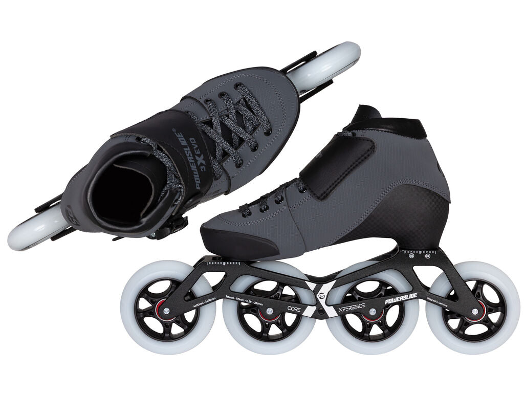 Powerslide Triple X Evo Dark Grey adj. Racing Kids Skates - Inlinex