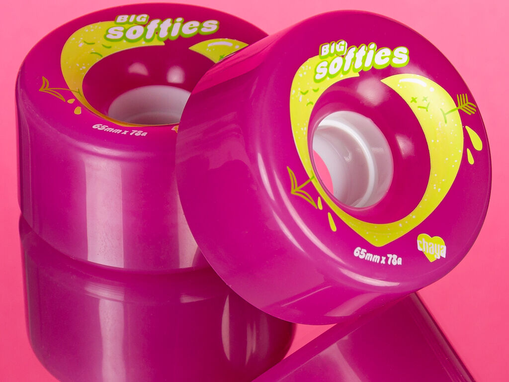 Chaya Big Softie Clear Pink 65mm Quad Wheels