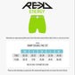 REKD Energy Impact Shorts size guide
