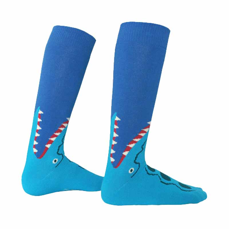Kids Blue Teeth High Skating Socks
