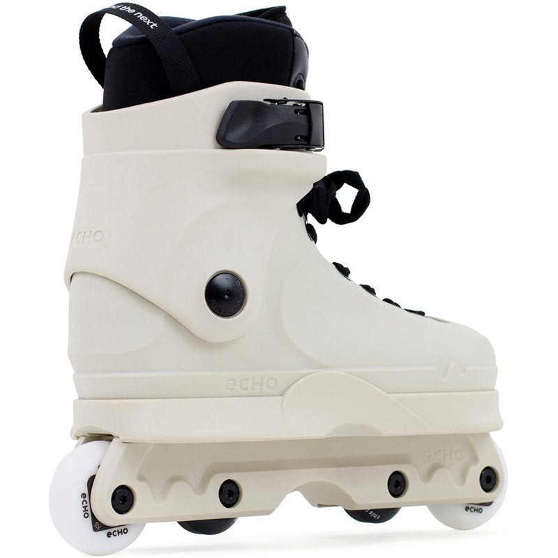 Echo Verve Aggressive Skates Cream angled rear view