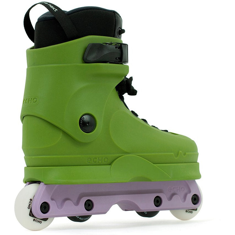 Echo Verve Aggressive Skates Green angled rear view