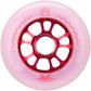 FR Metal Dual Natural Red 100mm 85A inline skate wheel, translucent urethane with a red metal core