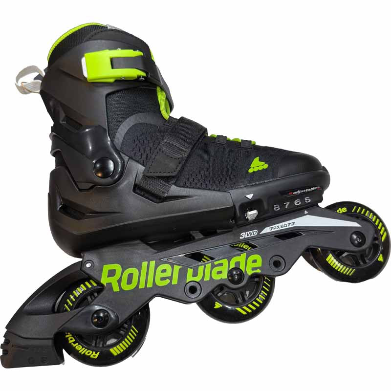 🔥🔥🔥Rollerblade Microblade 3WD Black Green Kids Skates