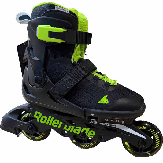 🔥🔥🔥Rollerblade Microblade 3WD Black Green Kids Skates