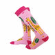 Calcetines altos de patinaje para niños con diseño de jirafa rosa