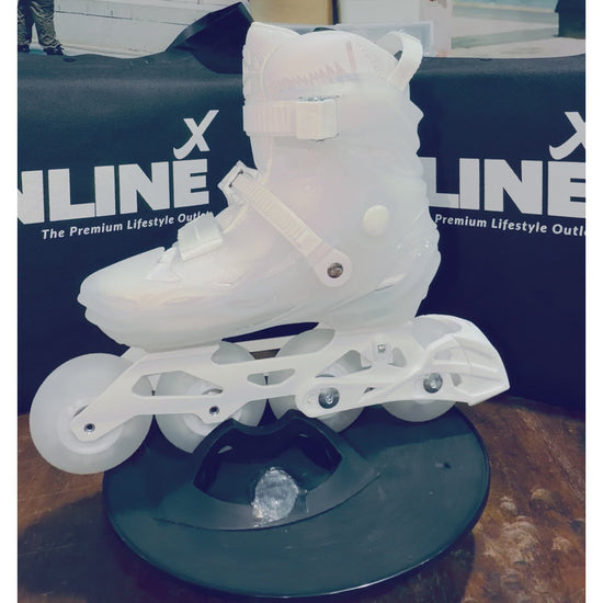 Patines para niños de rayón blanco luminoso