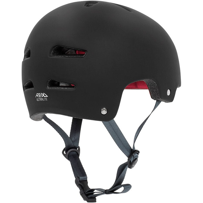 REKD Junior Ultralite In-Mold Helmet black junior ultralite in mold helmet black back angle