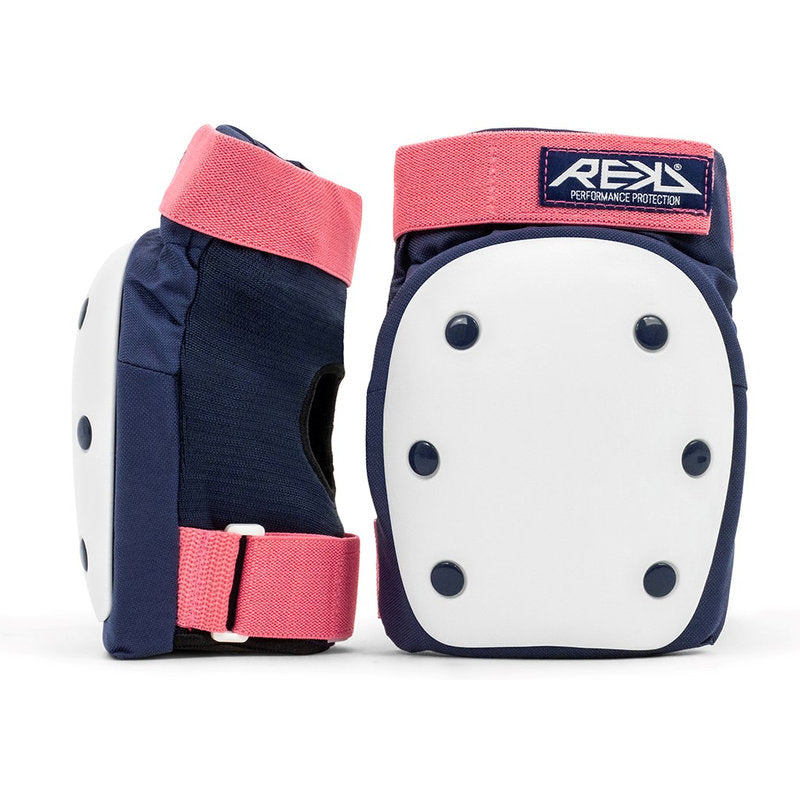 REKD Heavy Duty Triple Pad Set blue pink heavy duty pad set bluepink knee pads pair