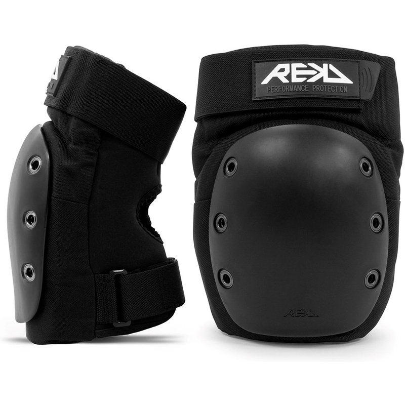 REKD Ramp Knee Pads black knee ramp pads black front and side
