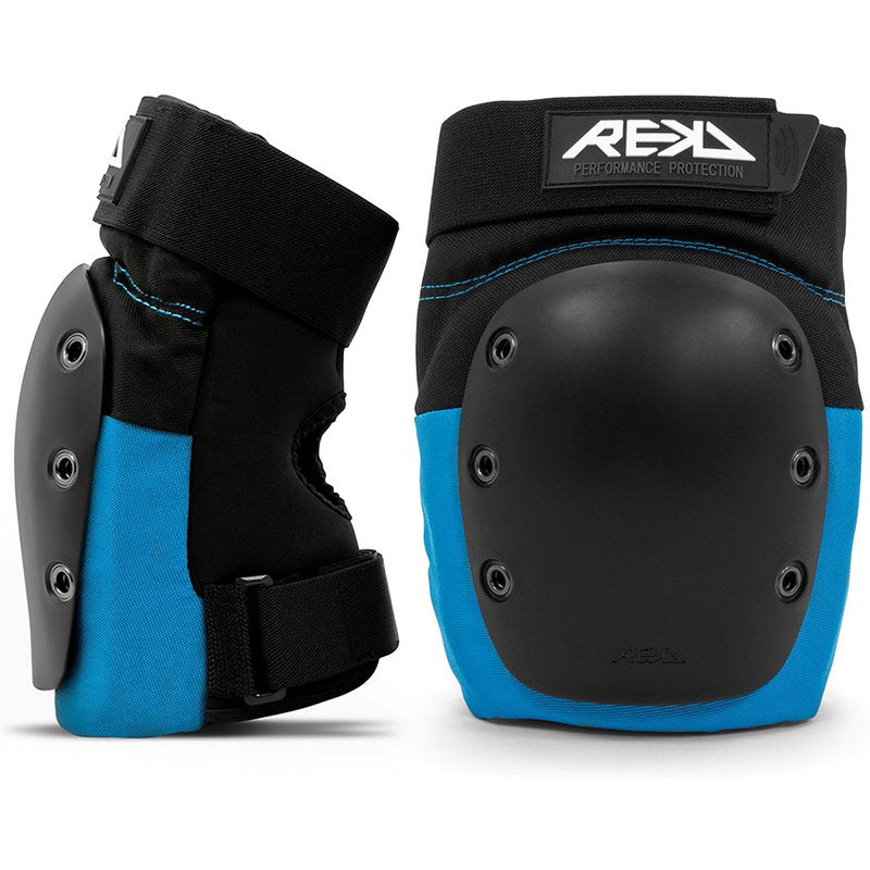 REKD Ramp Knee Pads black blue knee ramp pads blackblue front and side