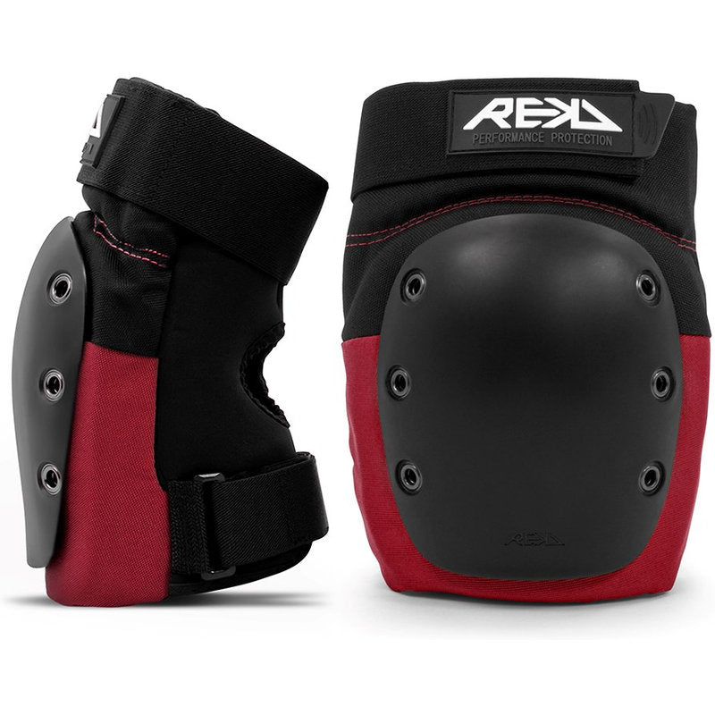 REKD Ramp Knee Pads black red knee ramp pads blackred front and side