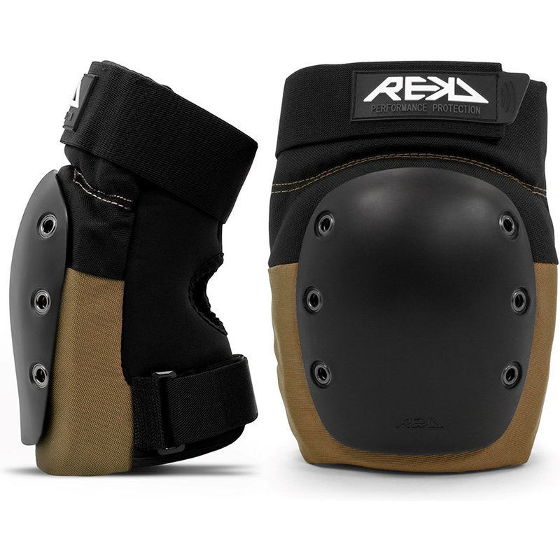 REKD Ramp Knee Pads black khaki knee ramp pads blackkhaki front and side