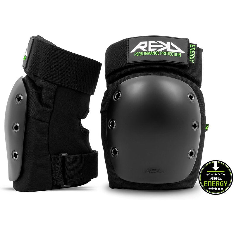 REKD Energy Ramp Knee Pads black energy ramp knee pads black front and side