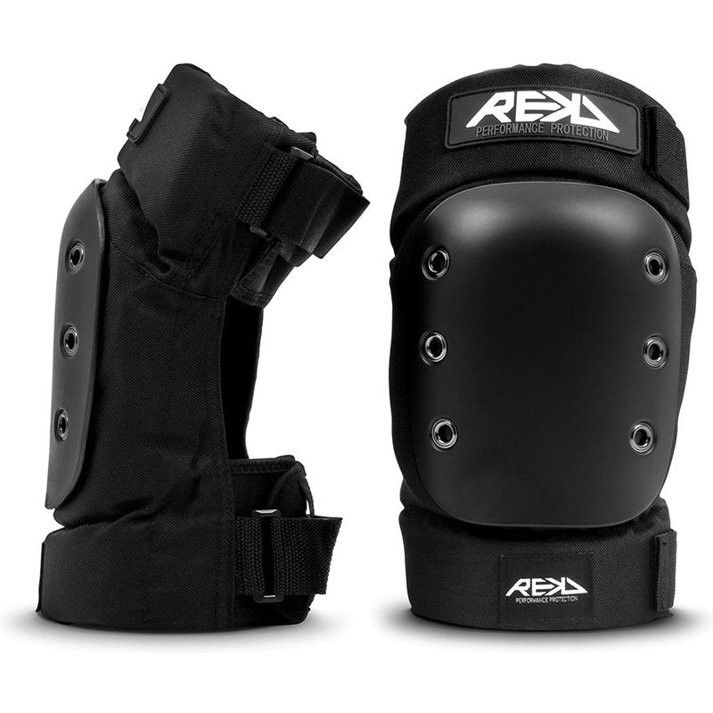 REKD Pro Ramp Knee Pads black pro ramp knee pads black front and side