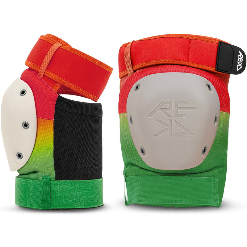 REKD Shield Triple Pad Set fade orange green shield triple pad set fade orange green knee pads pair