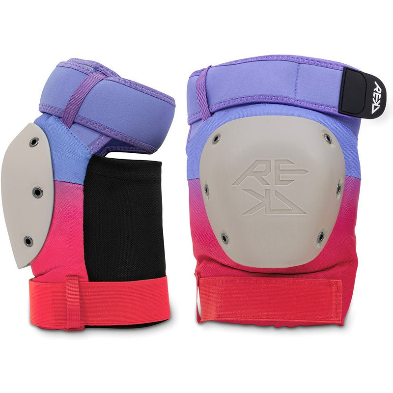 REKD Shield Triple Pad Set fade red violet shield triple pad set fade red violet knee pads pair