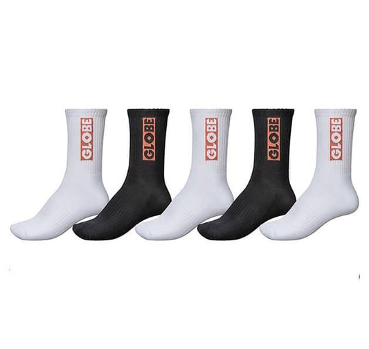 Globe Bar Crew 5 Pack Socks - Inlinex
