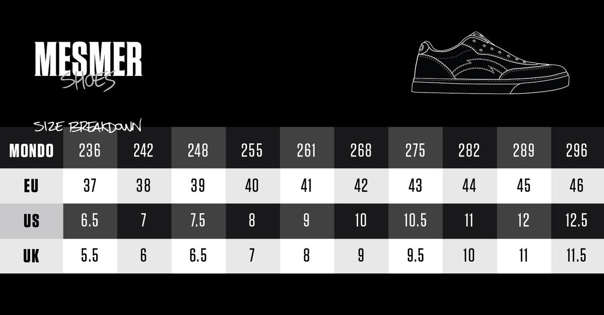 Mesmer Shoes Size Breakdown 2026